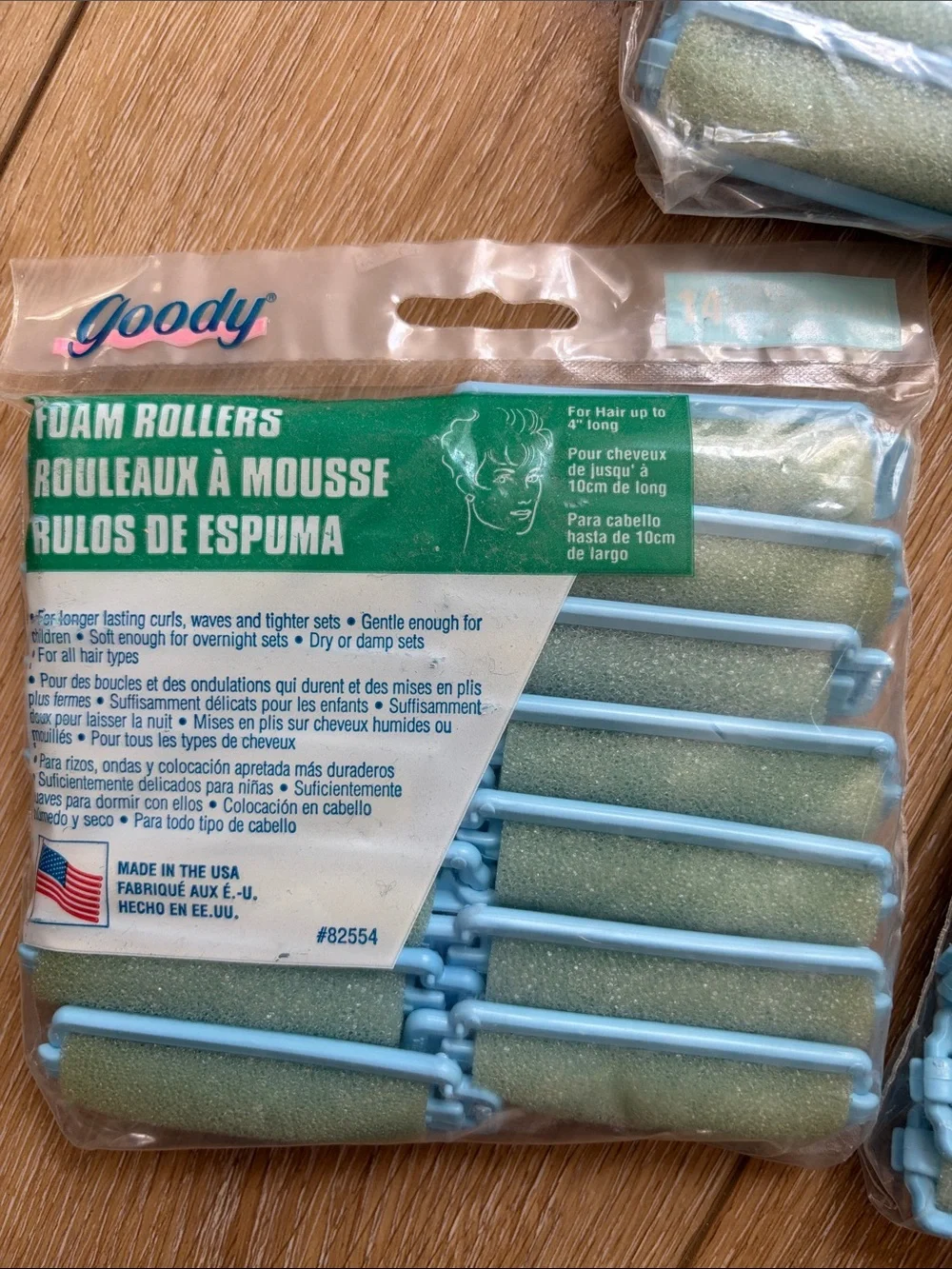 Goody Lot Of 3 Small Foam Hair Rollers 14Pc DISCOLORED Model 82554 Vtg Made USA